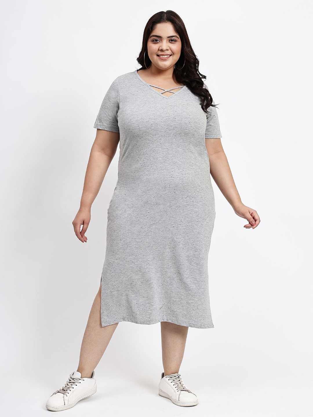 

wild U T-shirt Midi Dress, Grey