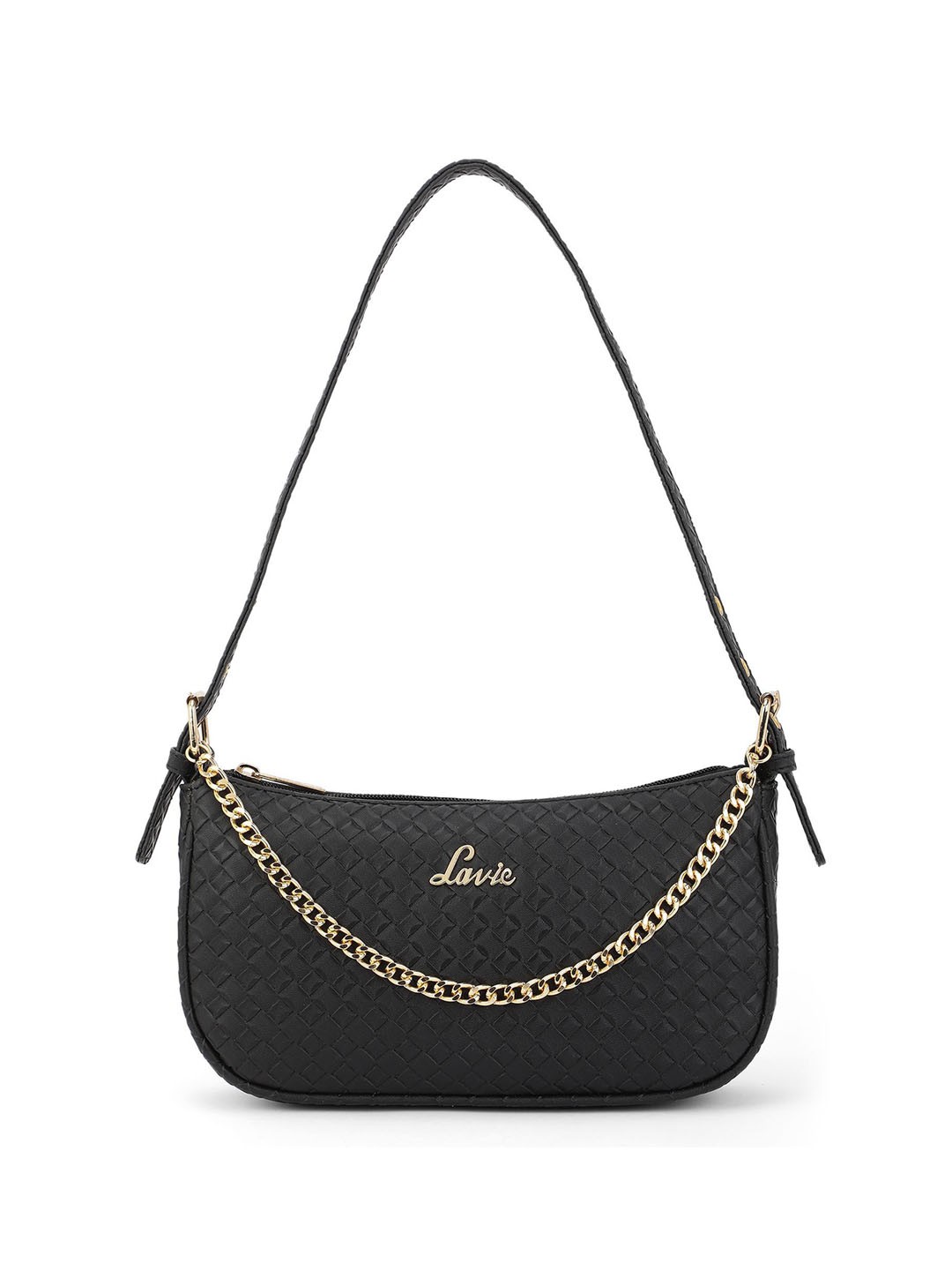 

Lavie Ethnic Motifs Textured Structured Sling Bag, Black