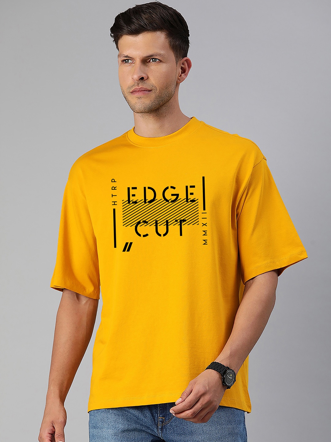 

Huetrap Men Printed T-shirt, Yellow