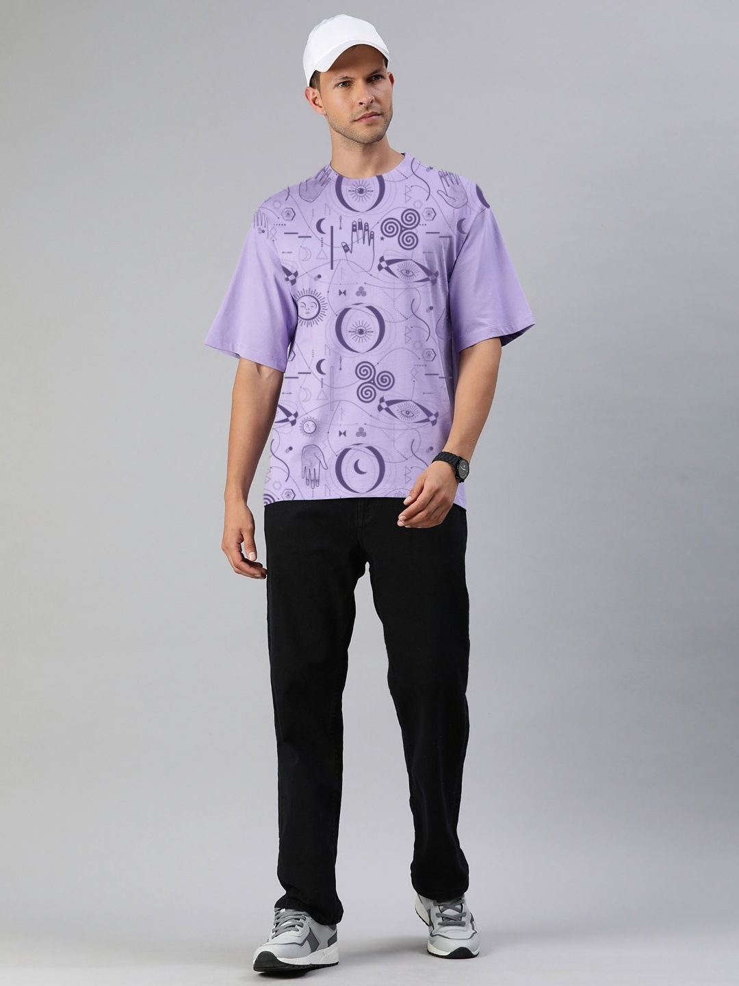 

Huetrap Men Typography Printed Pockets T-shirt, Violet