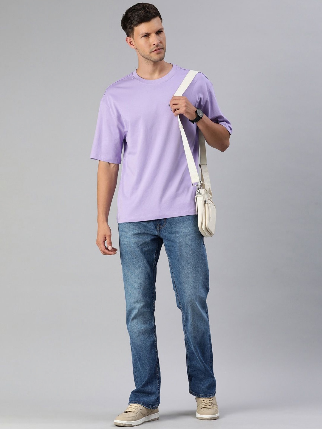 

Huetrap Men Applique T-shirt, Violet