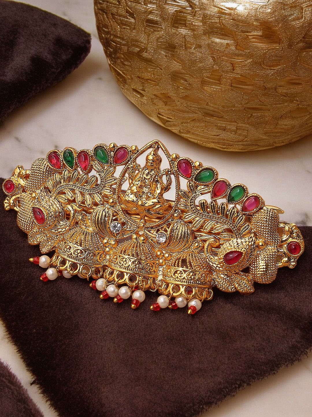 

OOMPH Women Embellished French Barrette, Gold