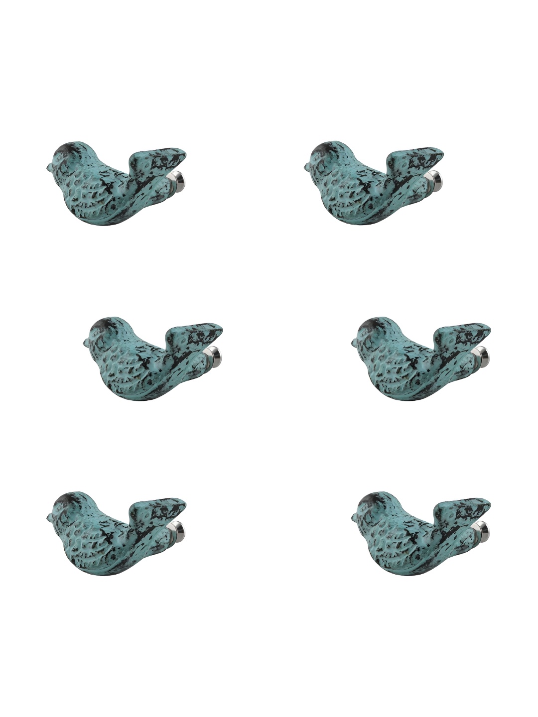 

Indianshelf 6-Pcs Sea Green Bird Iron Cabinet Knob