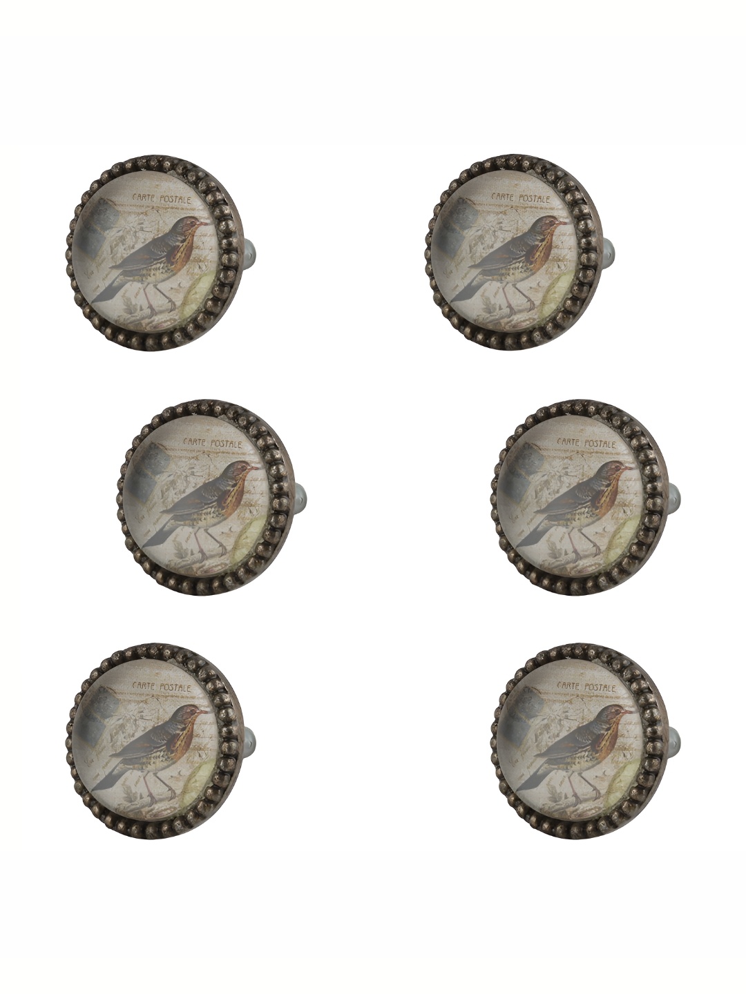 

Indianshelf 6Pcs Iron Knob Holders, Brown
