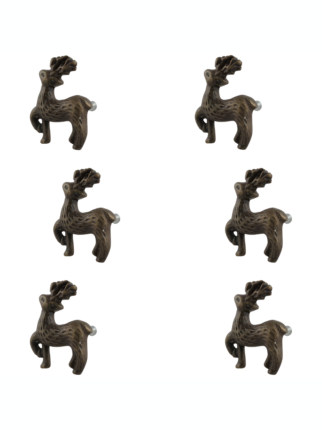

Indianshelf 6-Pcs Bronze Baby Dear Cabinet Knob Hooks and Holders