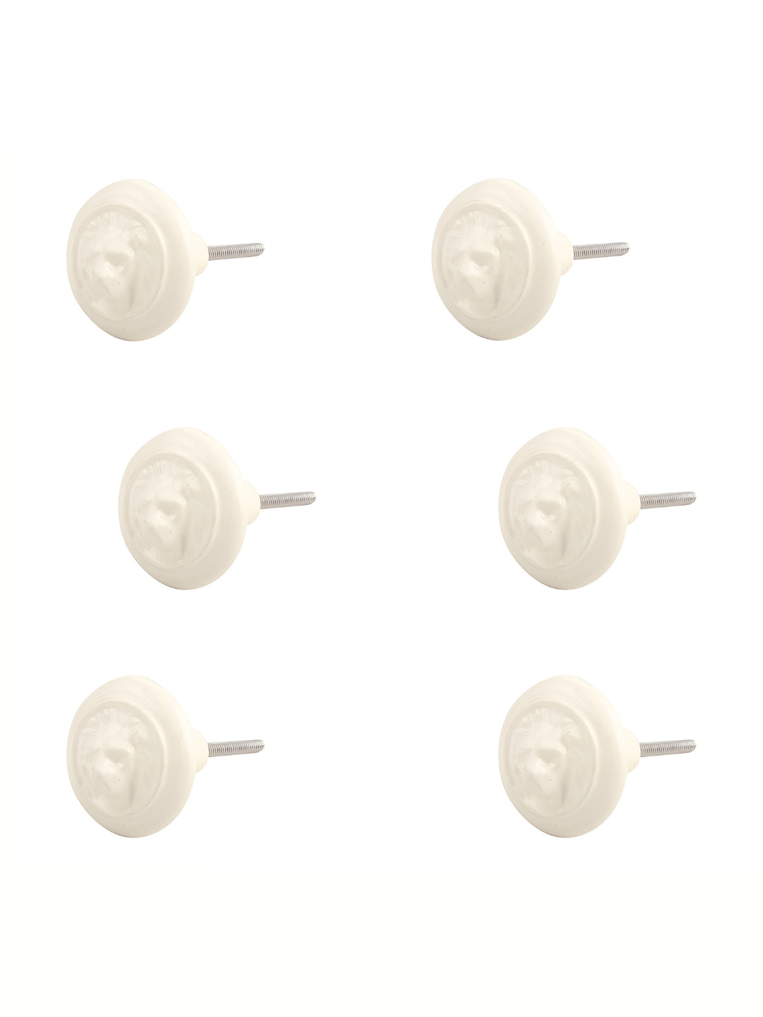 

Indianshelf 6 Pcs Cream Coloured Metal Cabinet Knob