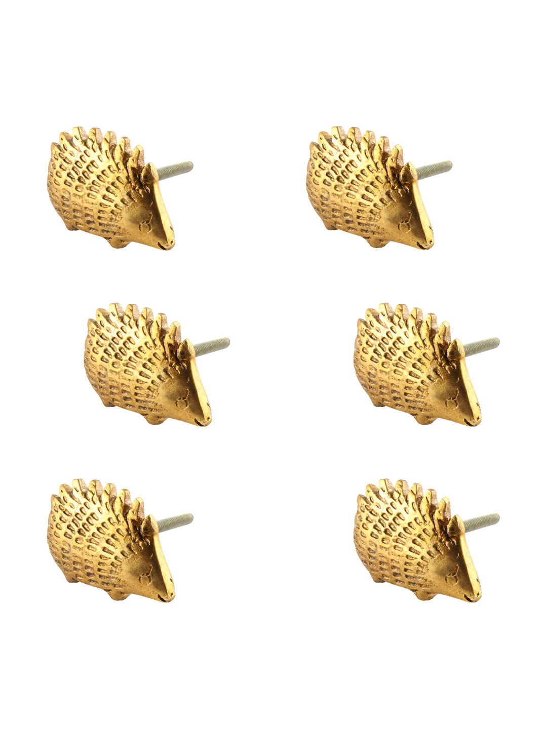 

Indianshelf 6 Pcs Textured Aluminium Cabinet Knobs, Gold