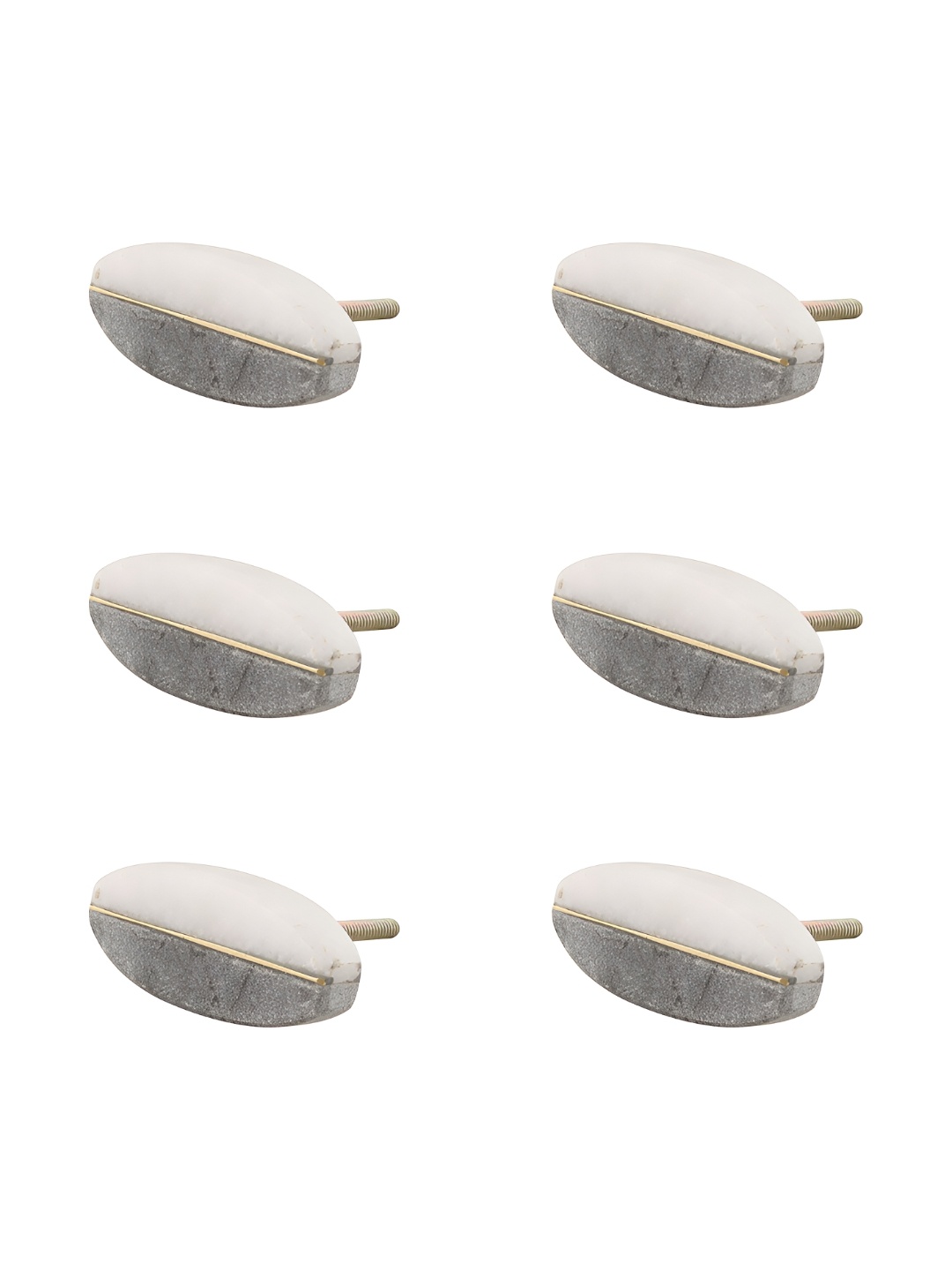 

Indianshelf 6- Pcs Grey & White Marble Knobs