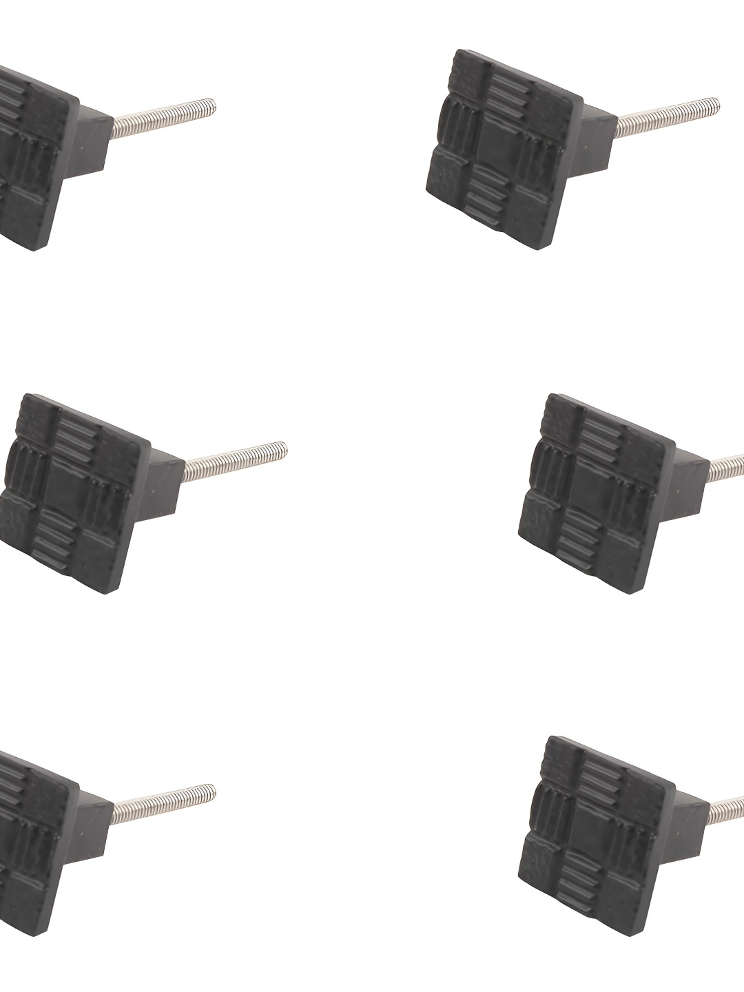 

Indianshelf 6 Pcs Black Square Metal Knobs