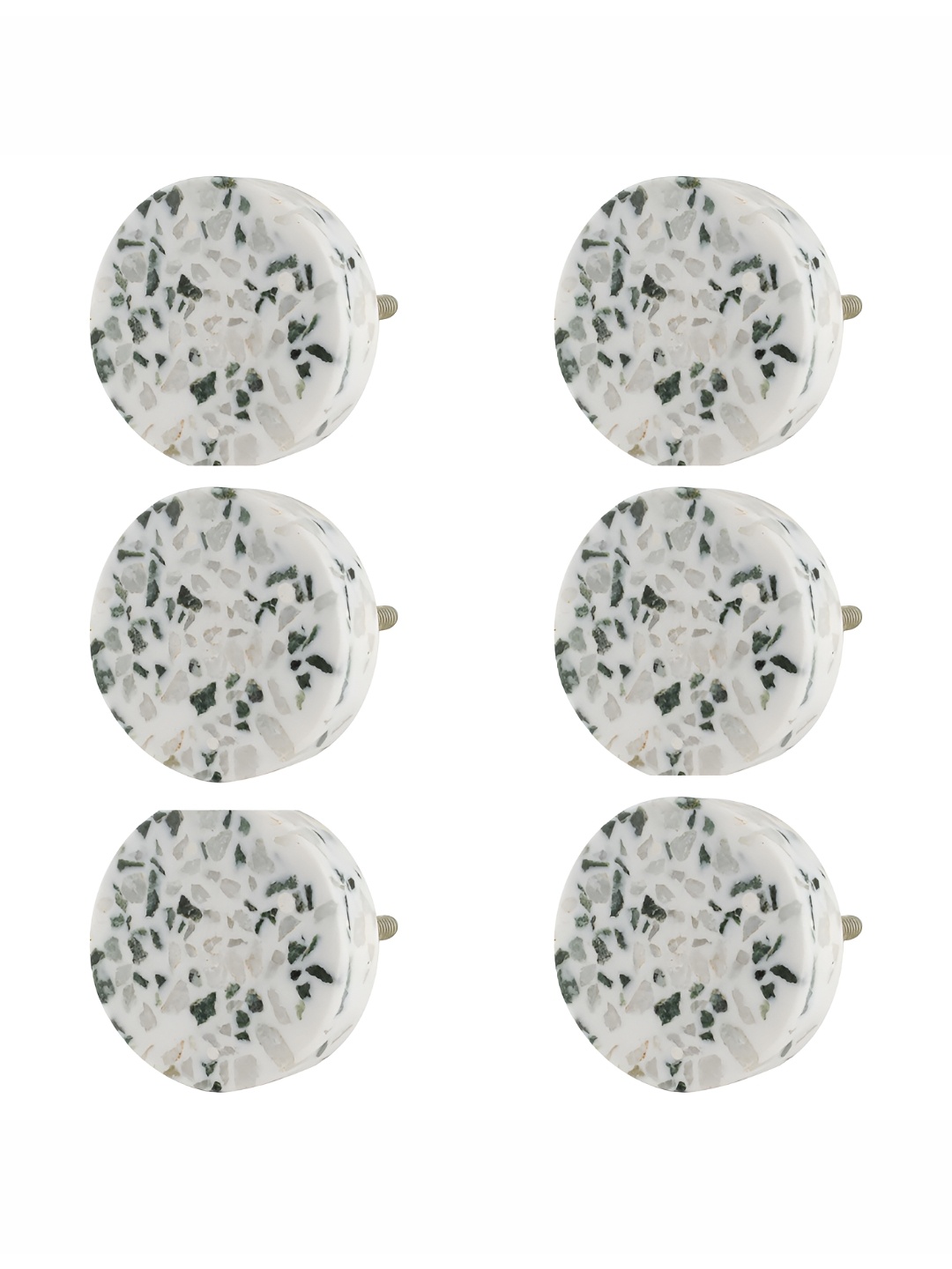 

Indianshelf 6 Pcs Off White Marble Round Cabinet Knobs