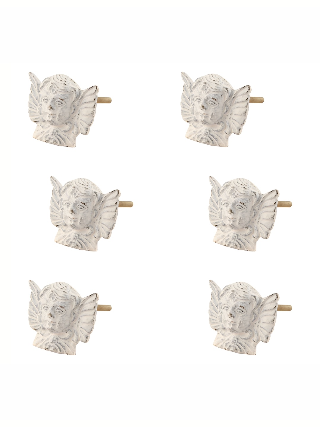 

Indianshelf 6-Pcs White Angel Cabinet Knobs