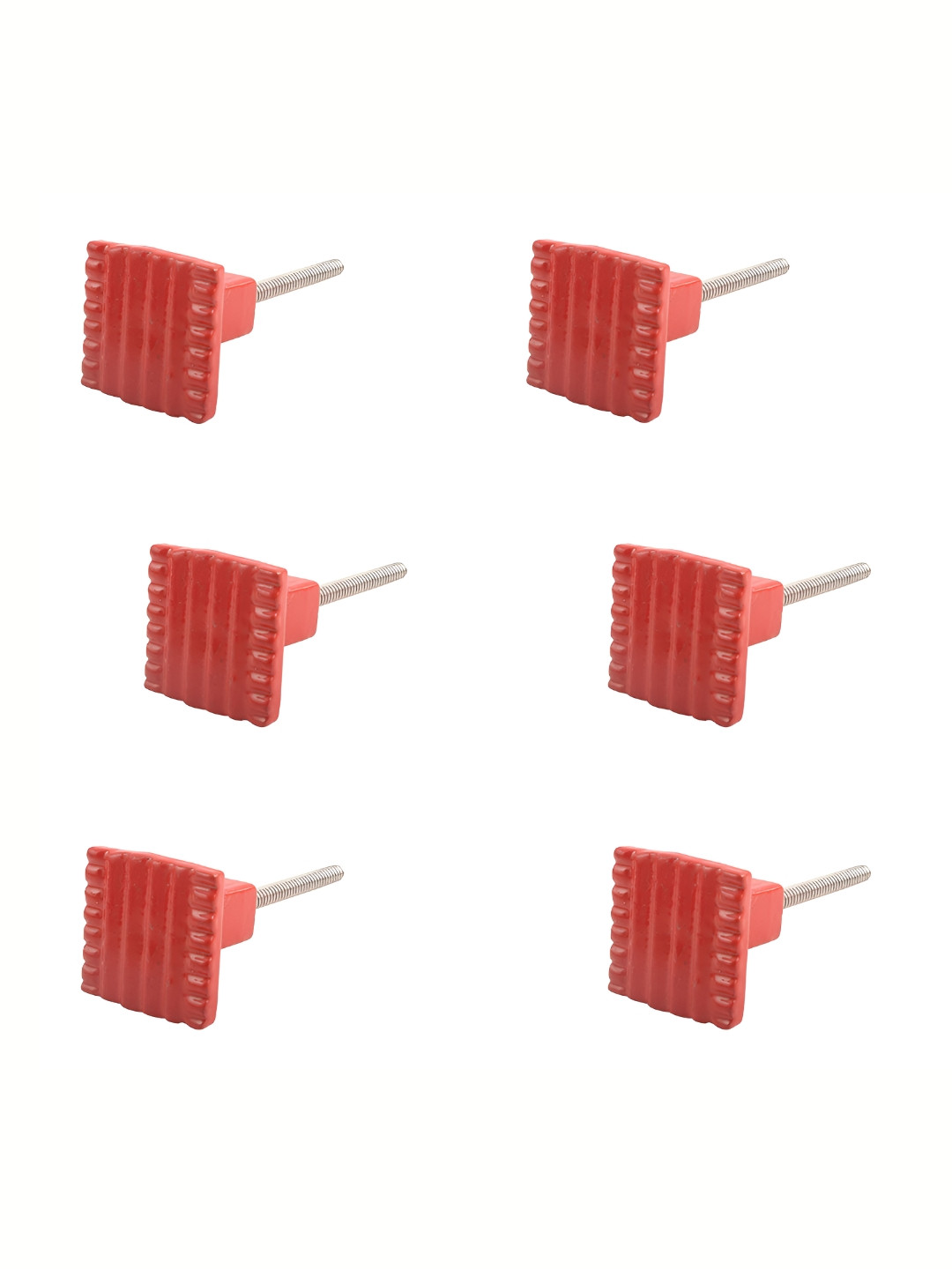 

Indianshelf 6-Pcs Red Textured Cabinet Knob Holders