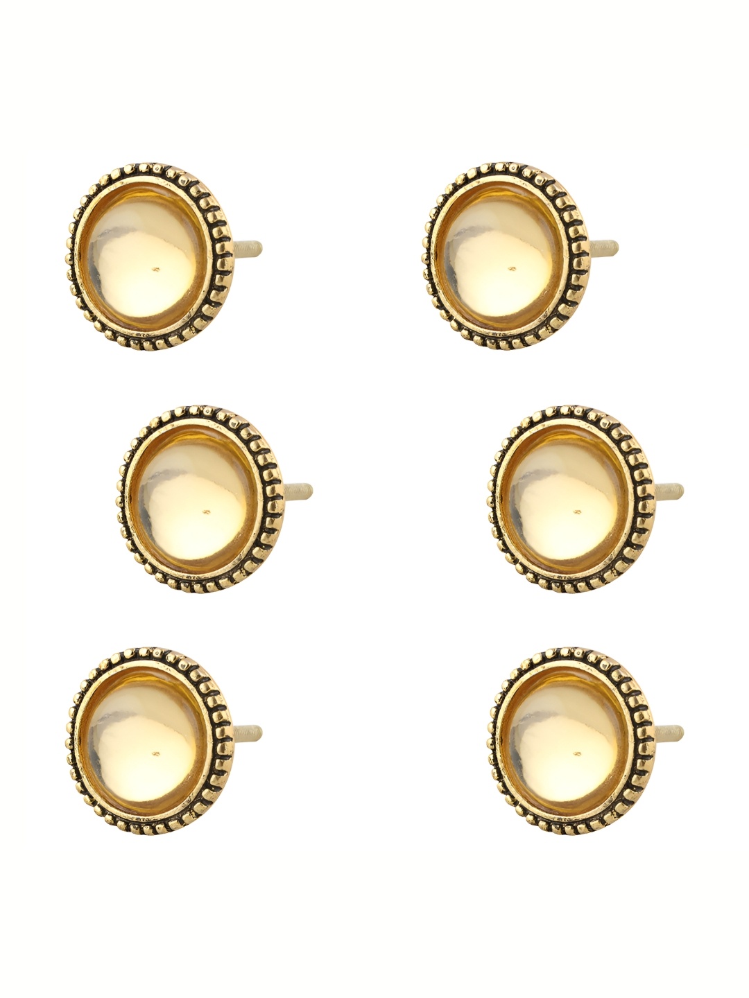 

Indianshelf 6 Pcs Textured Glass Metal Cabinet knobs, Gold