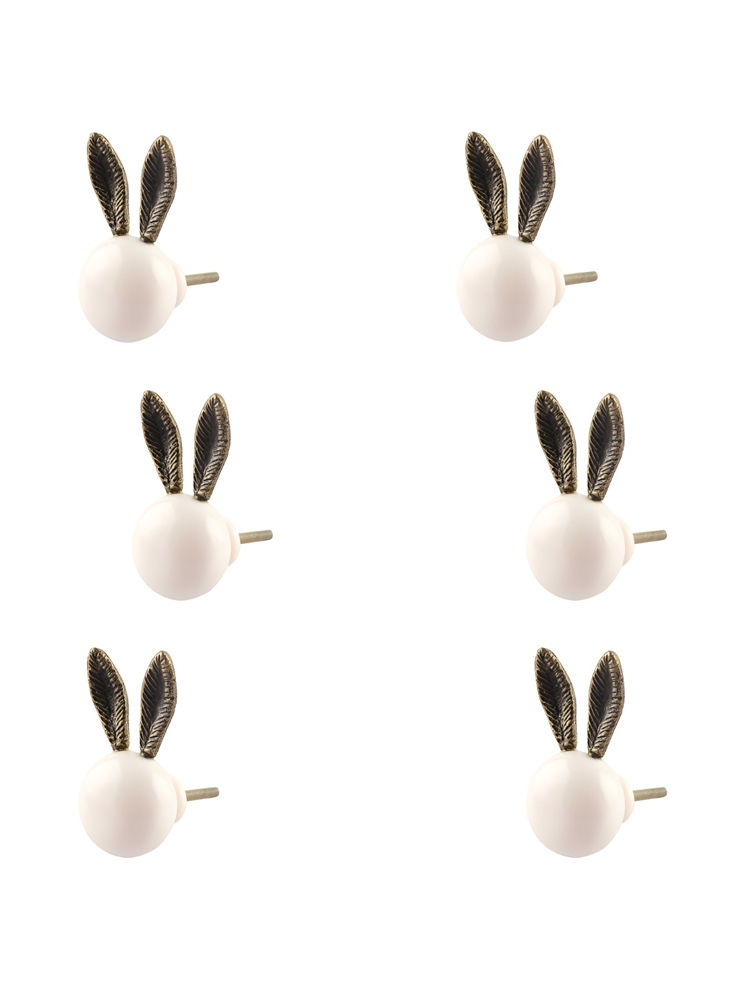 

Indianshelf 6Pcs White Rat Resin Cabinet Knob