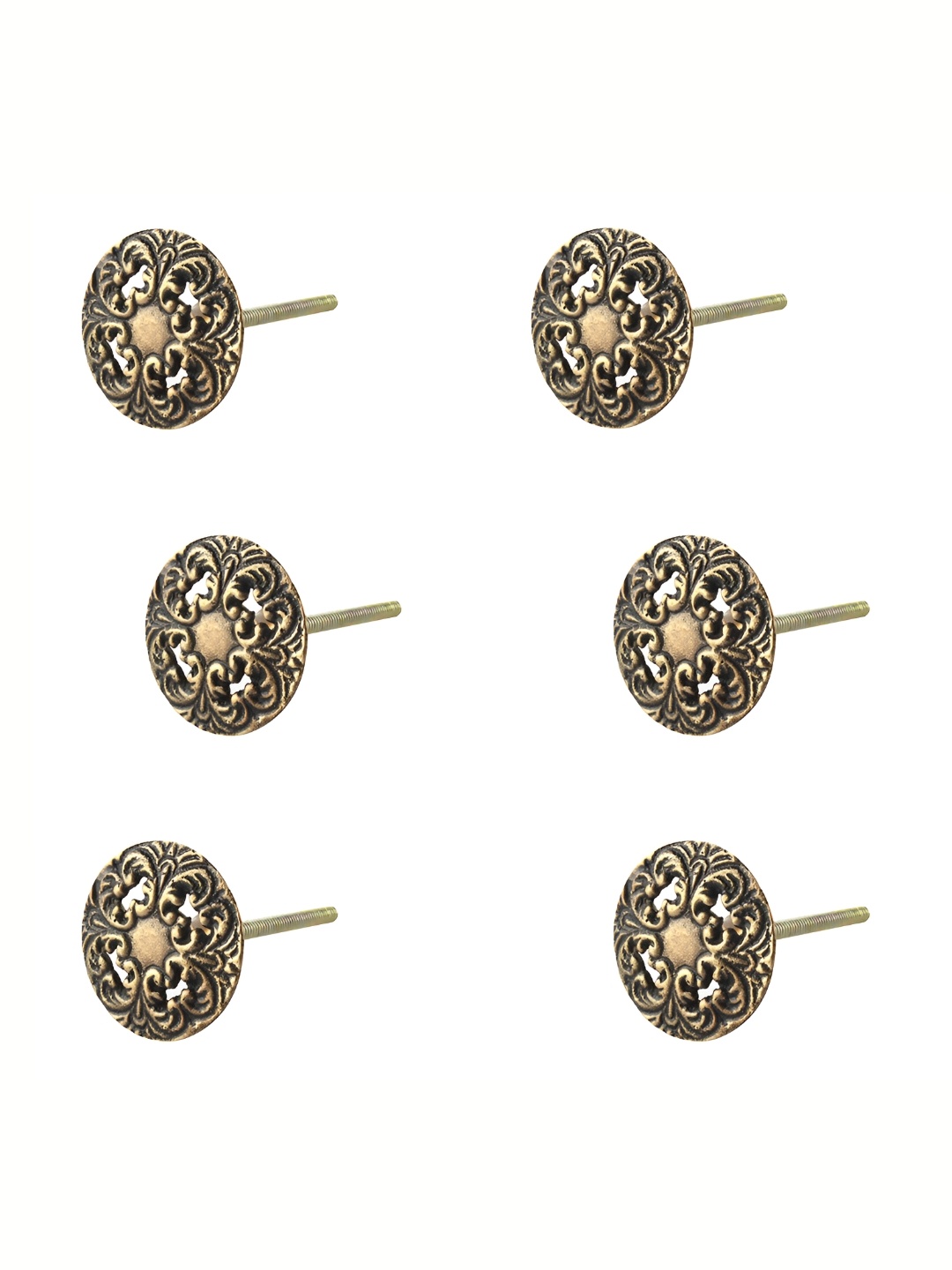 

Indianshelf 6-Pcs Brown Floral Knobs