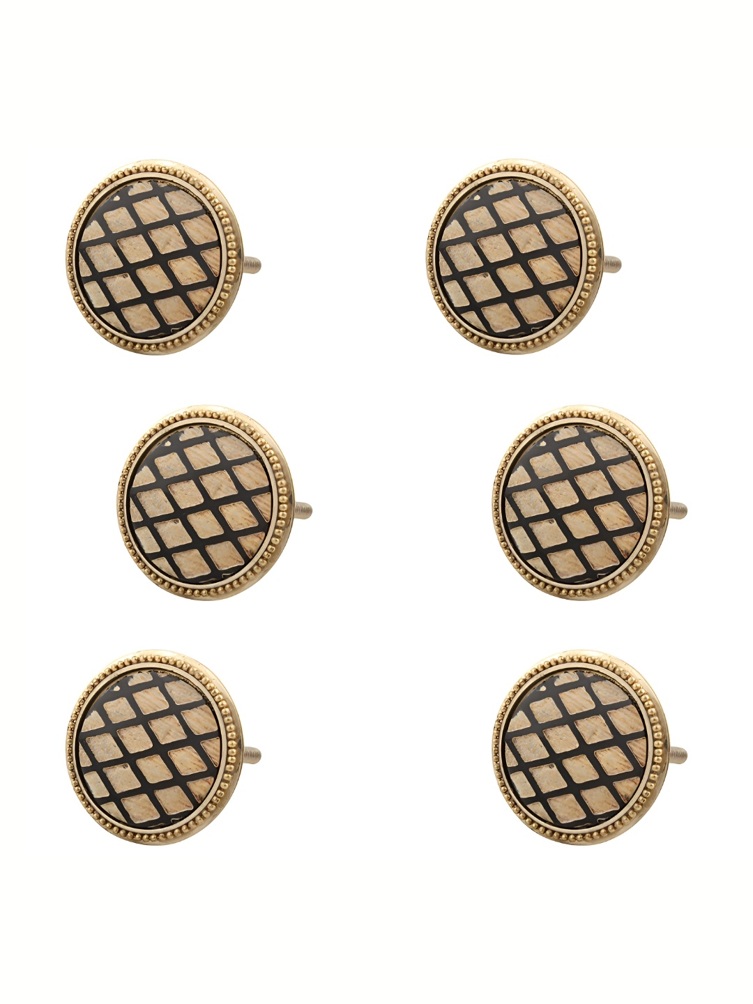 

Indianshelf 6-Pcs Brown & Black Cabinet Knobs