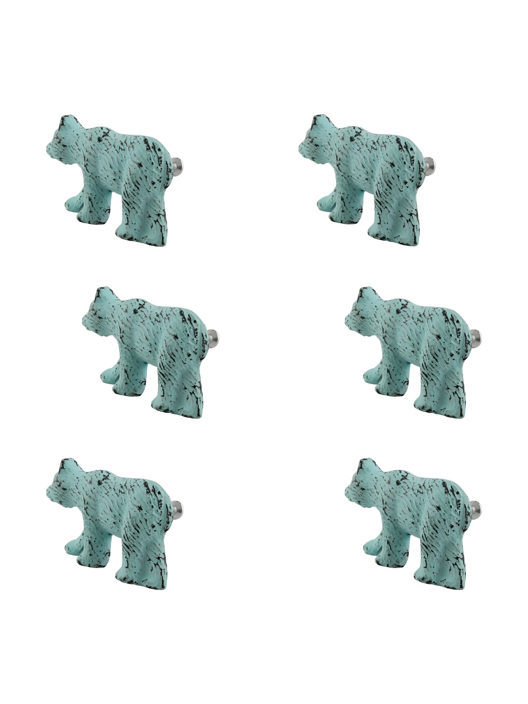 

Indianshelf 6 Pcs Iron Bear Details Cabinet Knob, Bronze