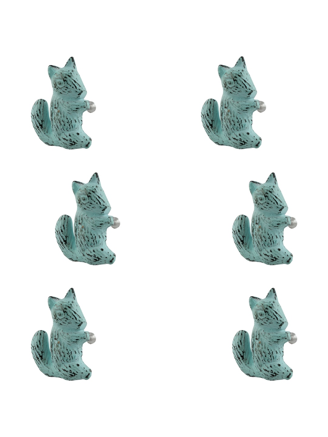 

Indianshelf 6 Pcs Green Squirrel Iron Dresser Knob