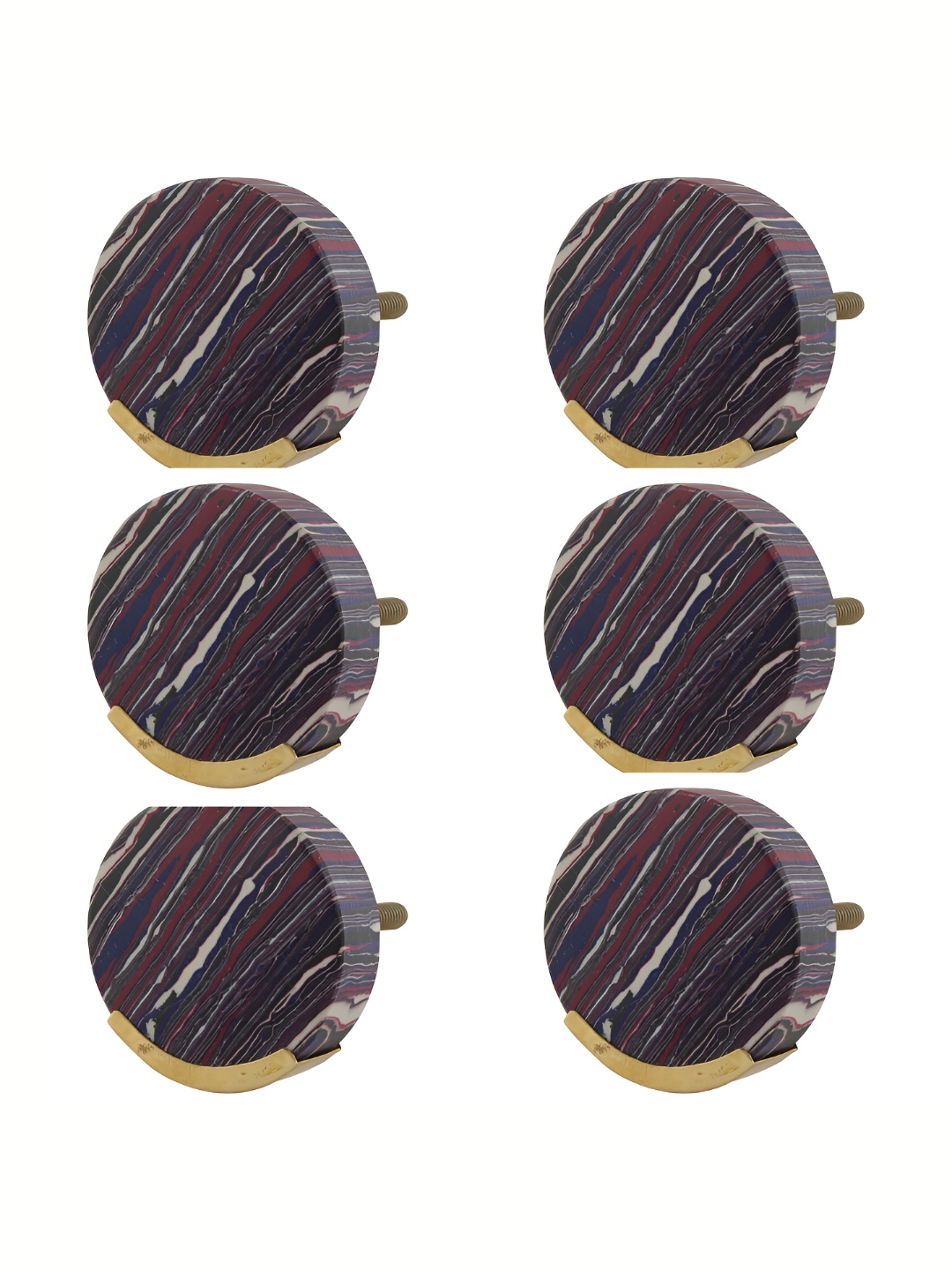 

Indianshelf 6-Pcs Purple & White Cabinet Knob Holders