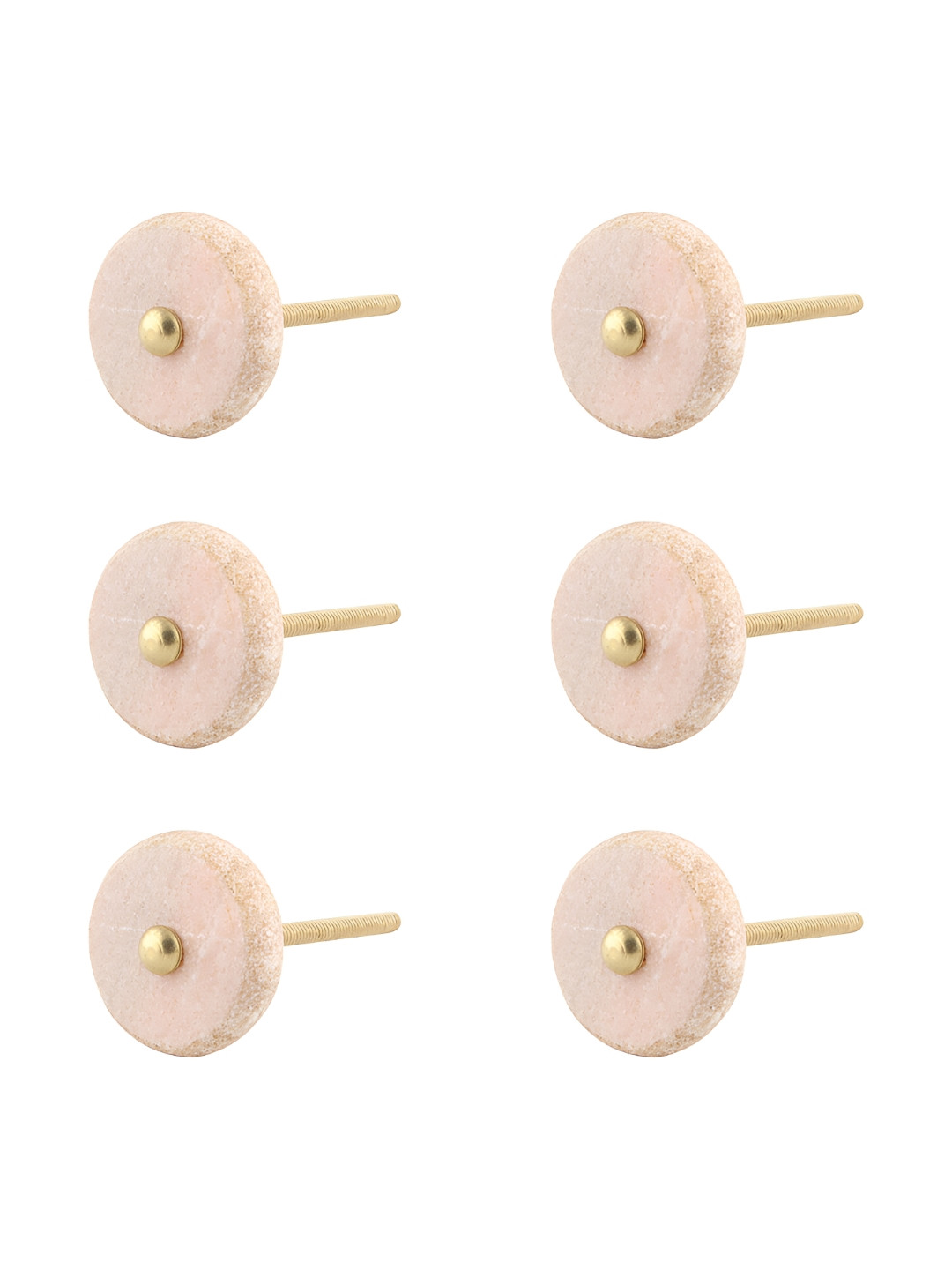 

Indianshelf 6-Pcs Pink Marble Round Dresser Knobs