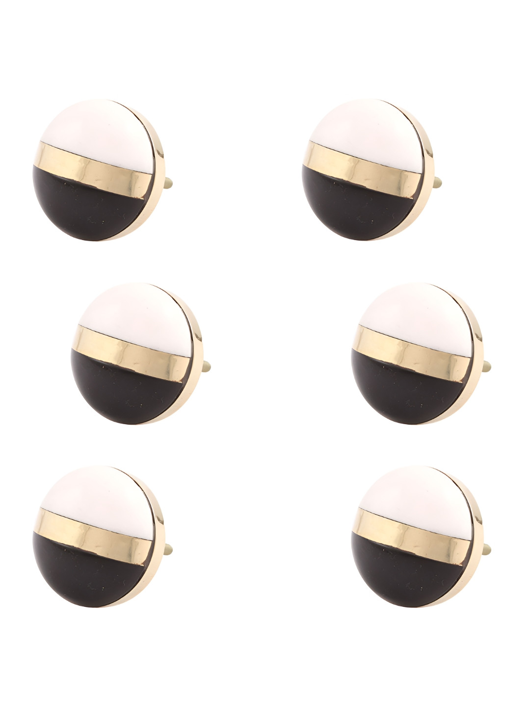 

Indianshelf 6-Pcs Black & White Resin Knobs