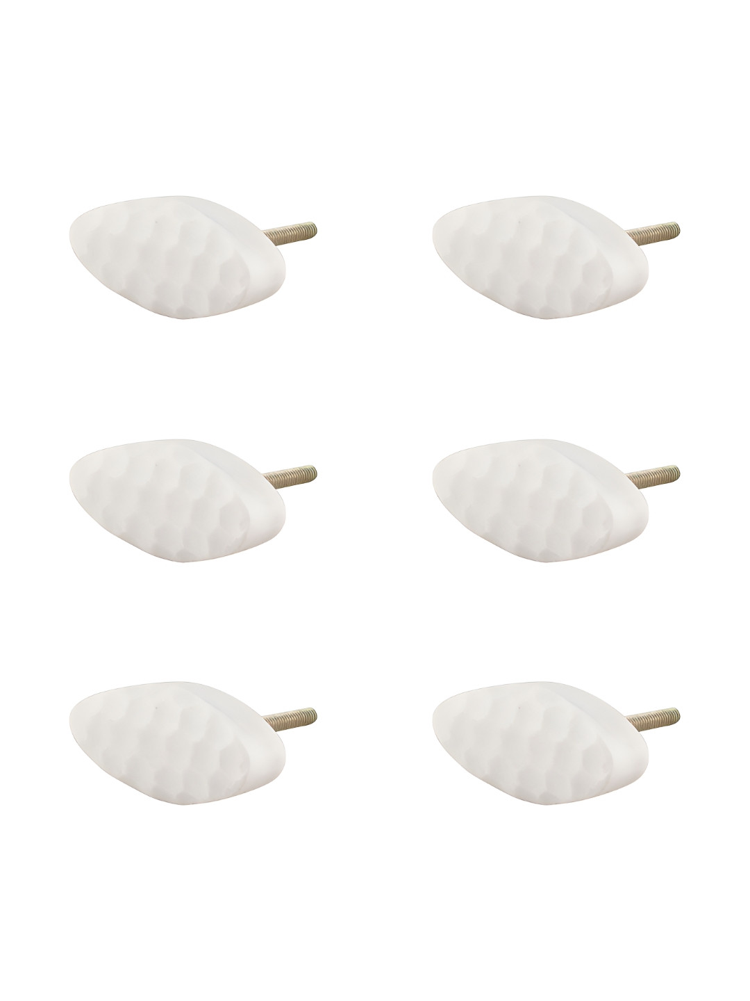 

Indianshelf 6-Pcs White Oval Stone Dresser Knobs