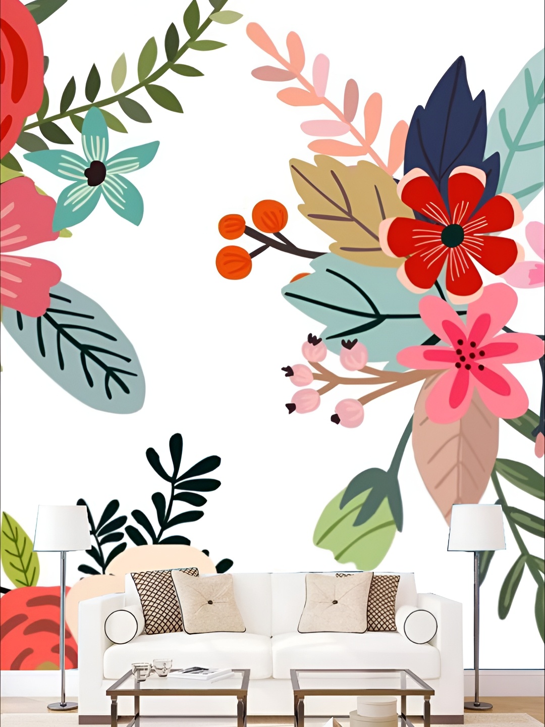 

Aura White & Red Printed Self Adhesive Wall Sticker