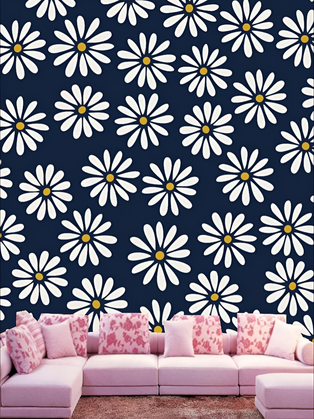 

Aura Navy Blue & White Printed Self-Adhesive Wall Sticker
