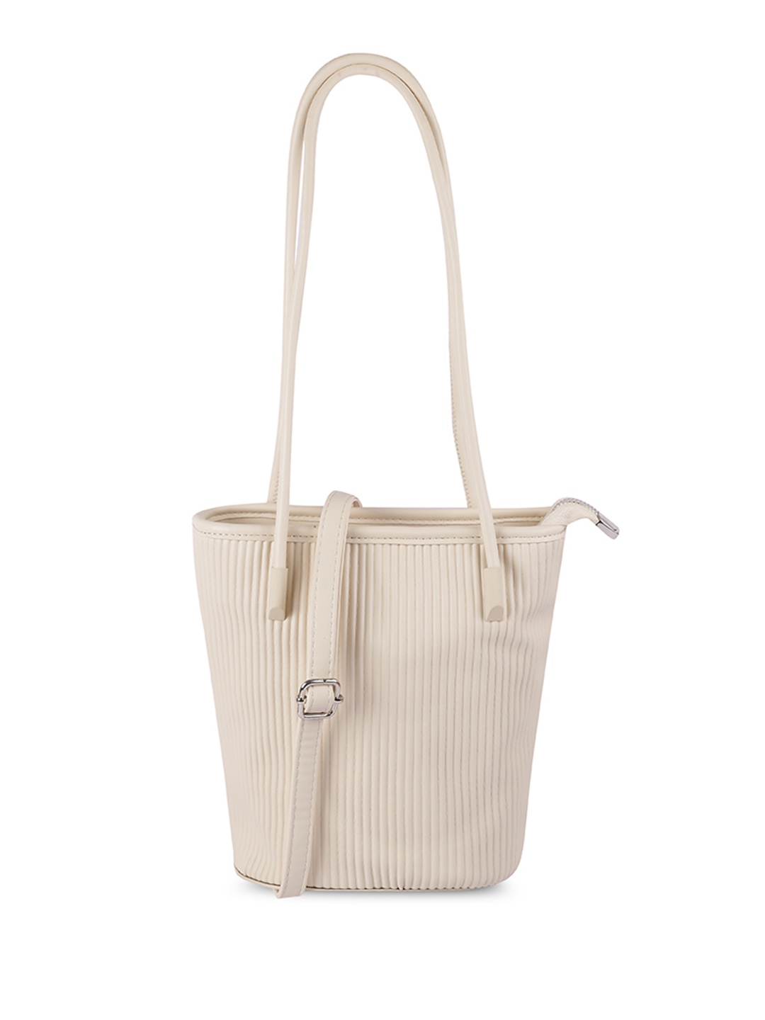 

Metro Colourblocked Structured Handheld Bag with Fringed, Off white