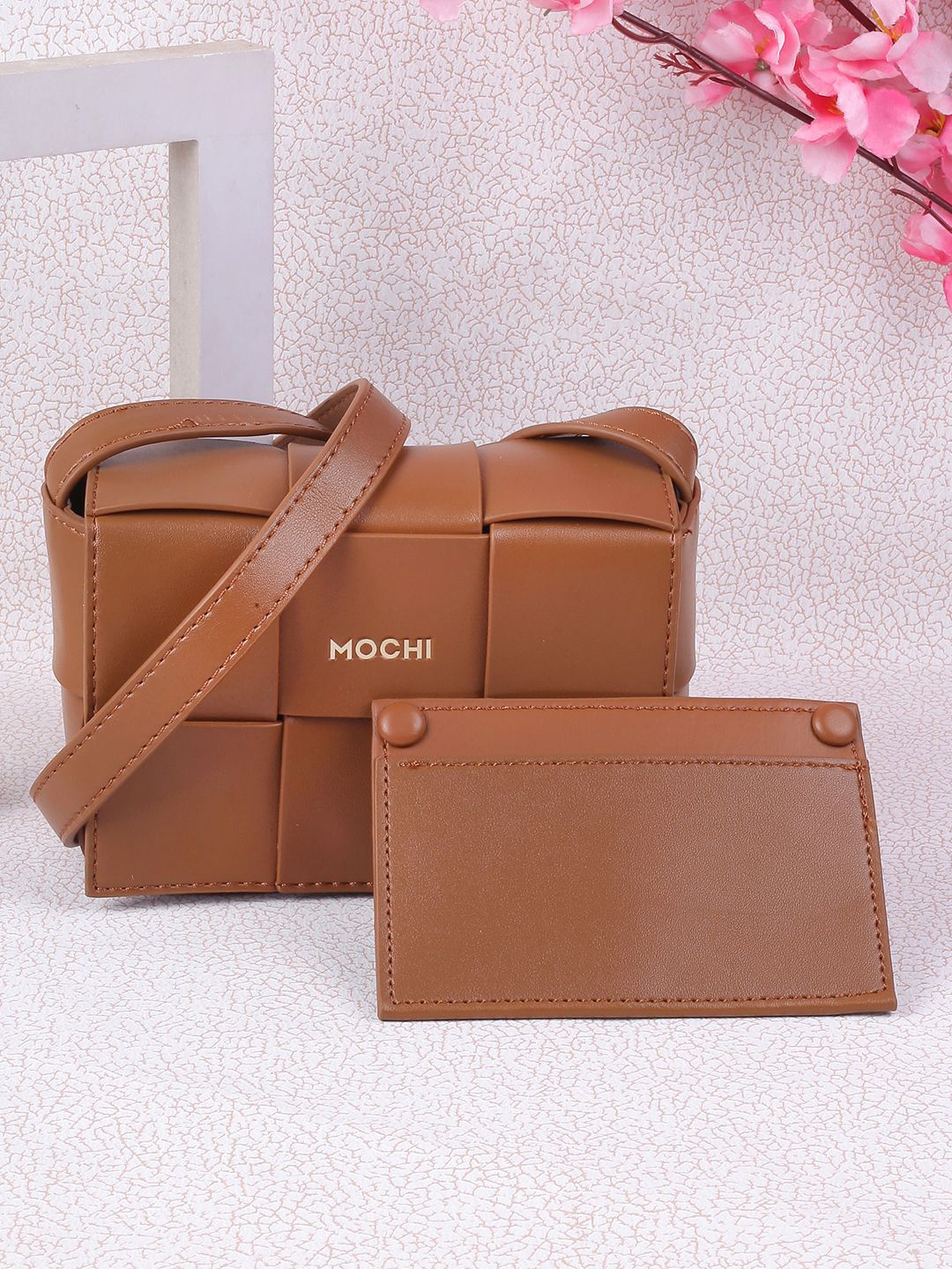 

Mochi Structured Sling Bag with Tasselled, Tan