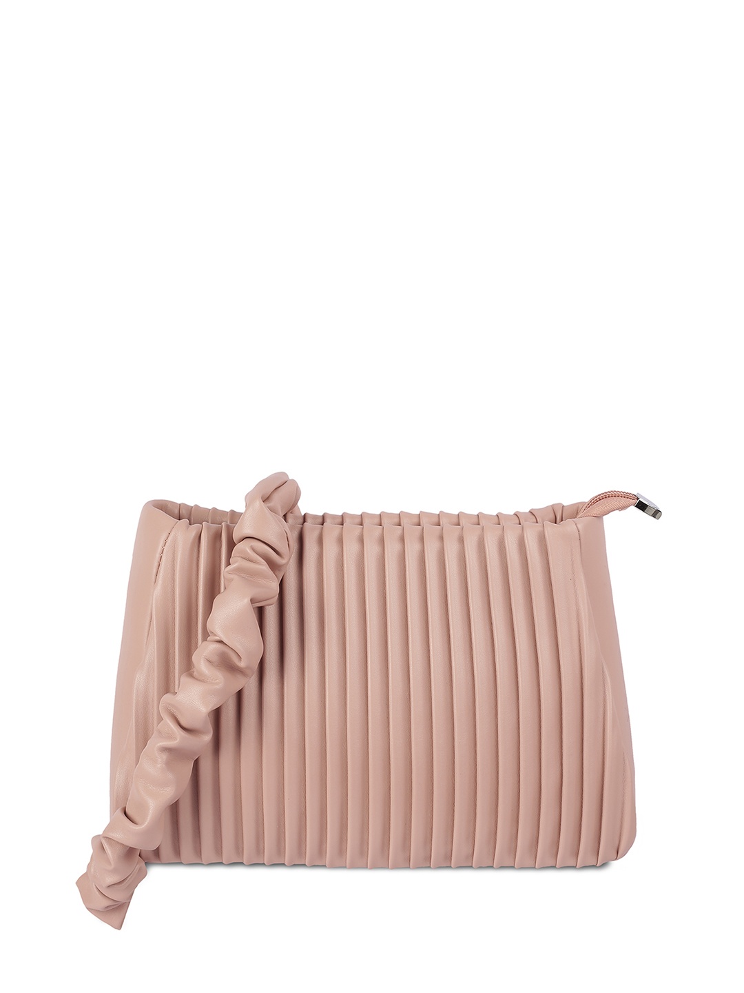 

Mochi Striped Oversized Structured Hobo Bag with Tasselled, Pink