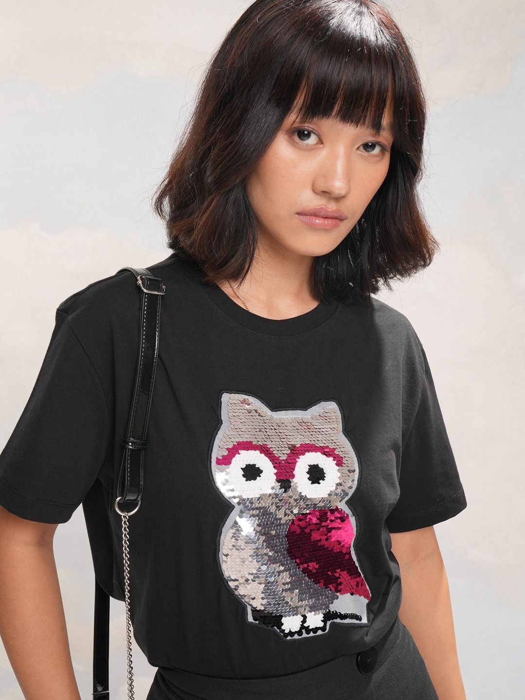 

Tokyo Talkies Women Printed T-shirt, Black