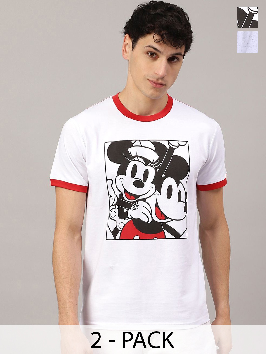 

Free Authority Pack Of 2 Mickey & Friends Printed Pure Cotton Relaxed-Fit T-Shirts, White