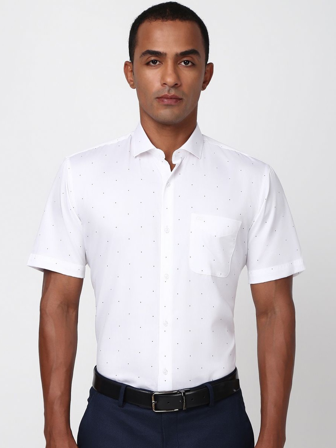 

Peter England Men Opaque Printed Formal Shirt, White