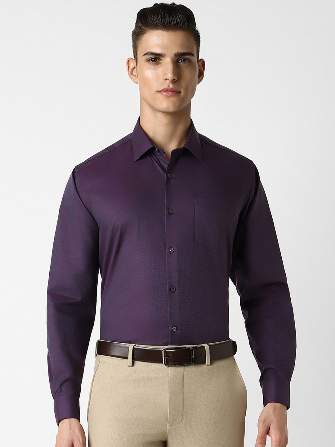 

Van Heusen Men Opaque Party Shirt, Purple