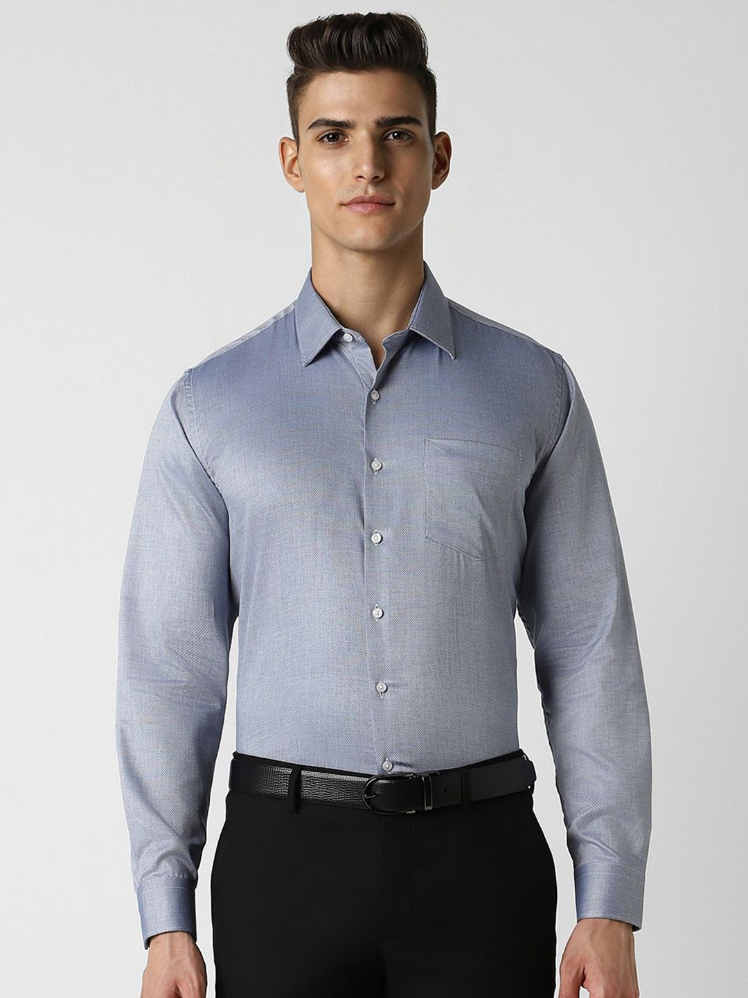 

Van Heusen Men Slim Fit Opaque Party Shirt, Blue