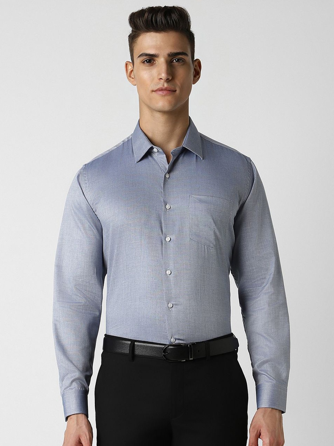 

Van Heusen Men Slim Fit Opaque Party Shirt, Blue