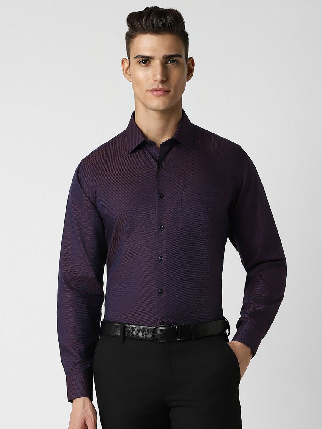 

Van Heusen Men Slim Fit Opaque Party Shirt, Purple