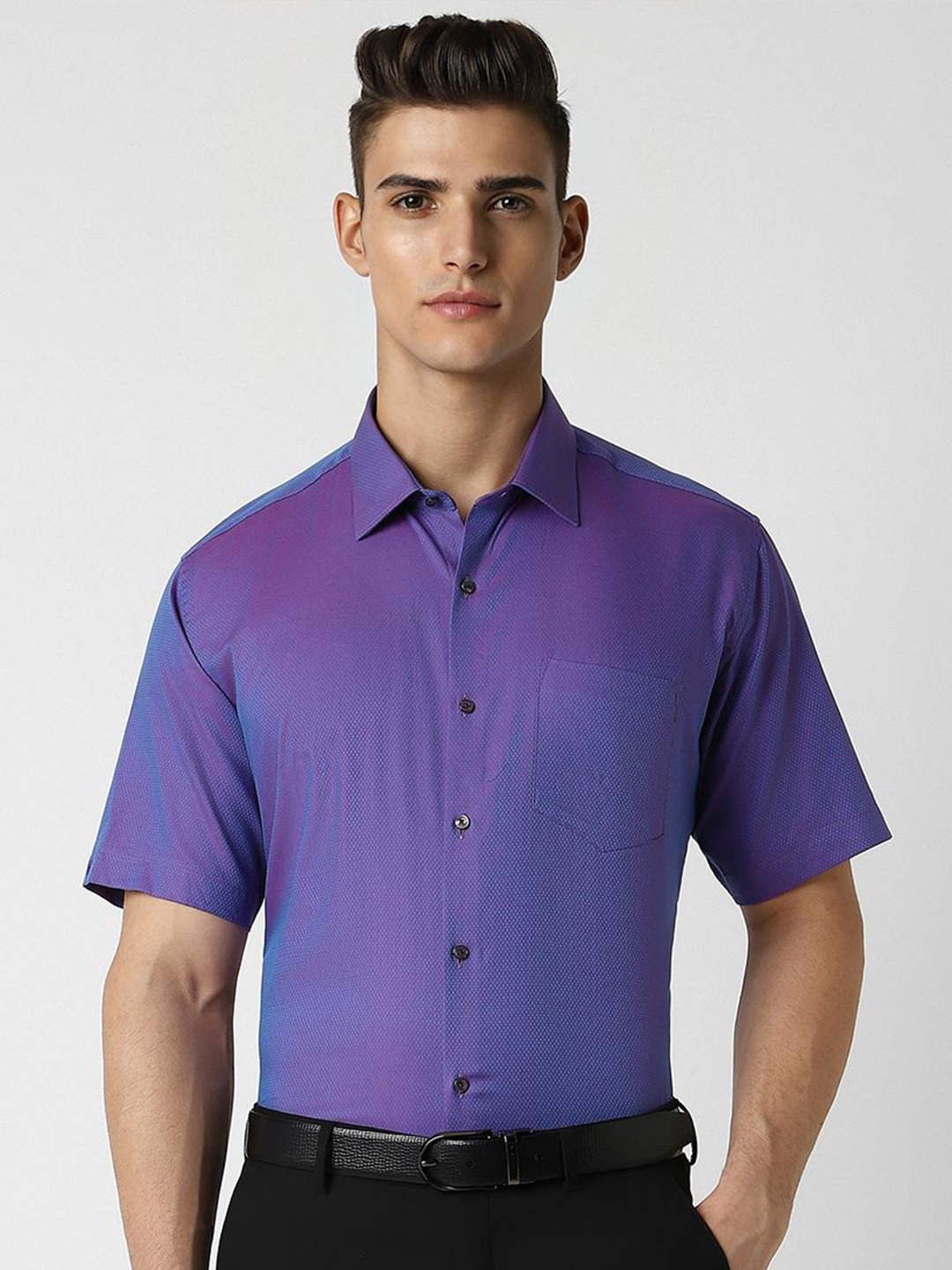 

Van Heusen Men Opaque Party Shirt, Purple