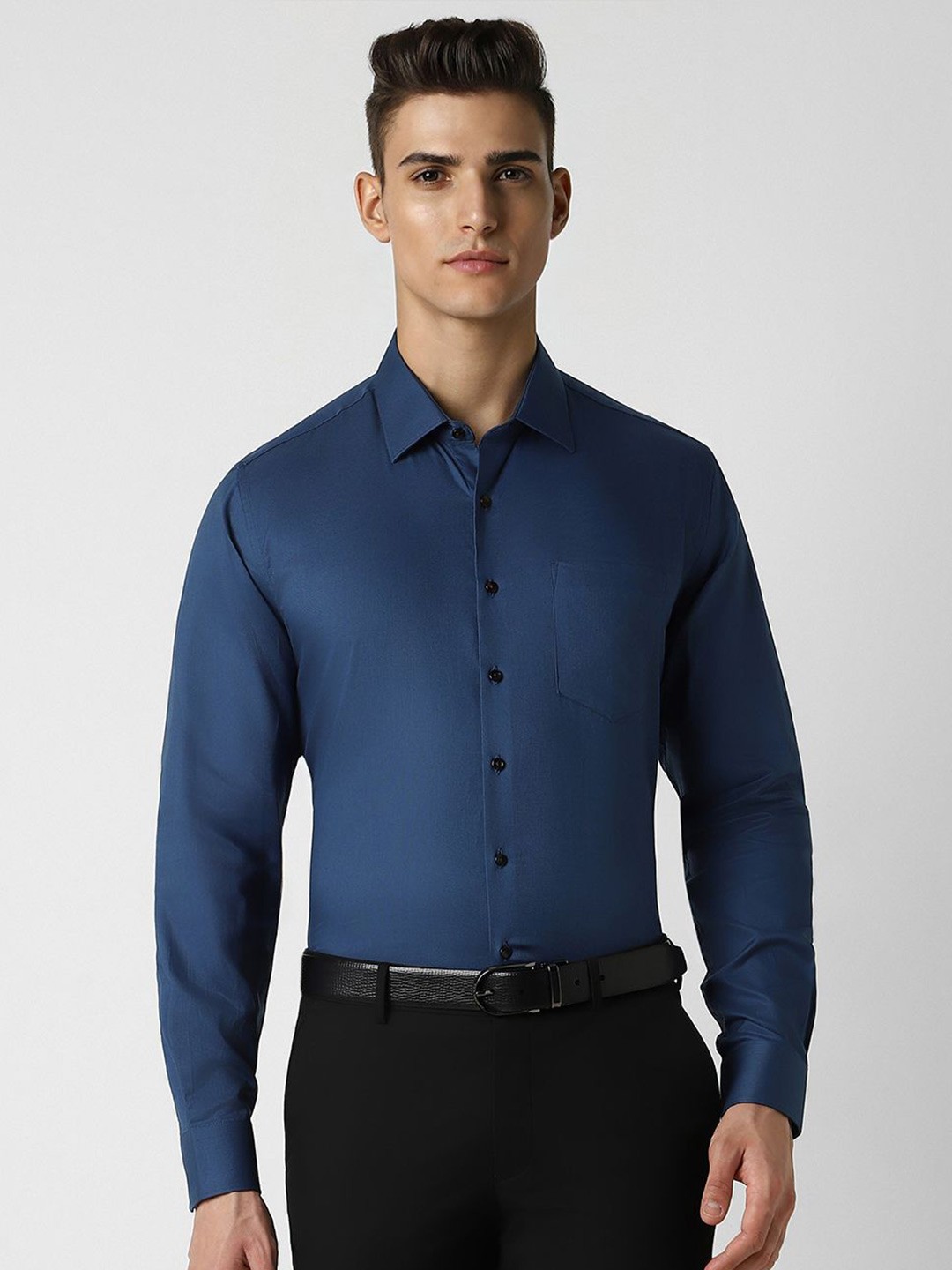 

Van Heusen Men Slim Fit Opaque Party Shirt, Navy blue
