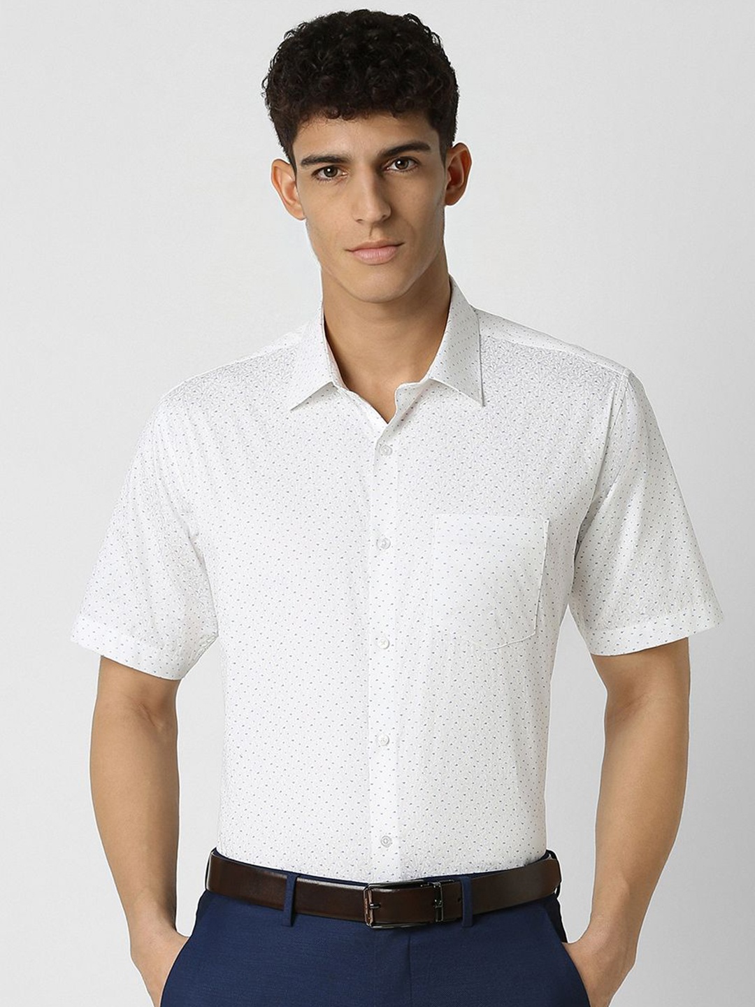 

Van Heusen Men Opaque Printed Party Shirt, White
