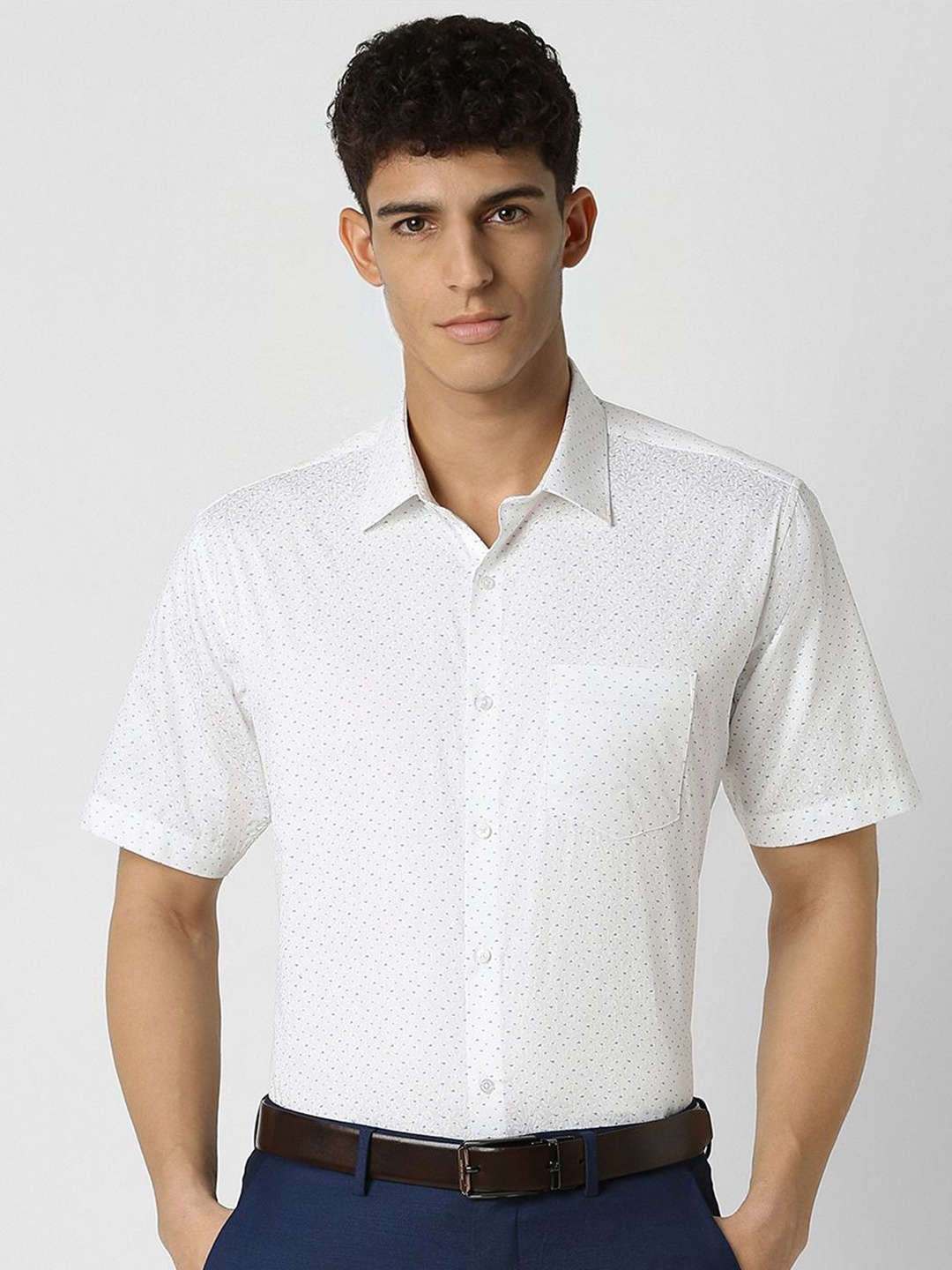 

Van Heusen Men Opaque Printed Party Shirt, White