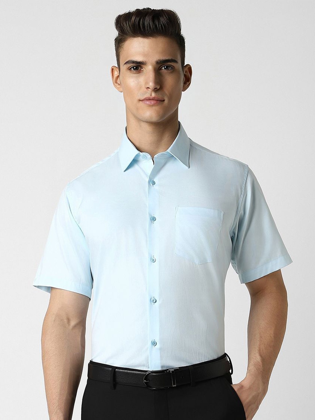 

Van Heusen Men Opaque Party Shirt, Blue