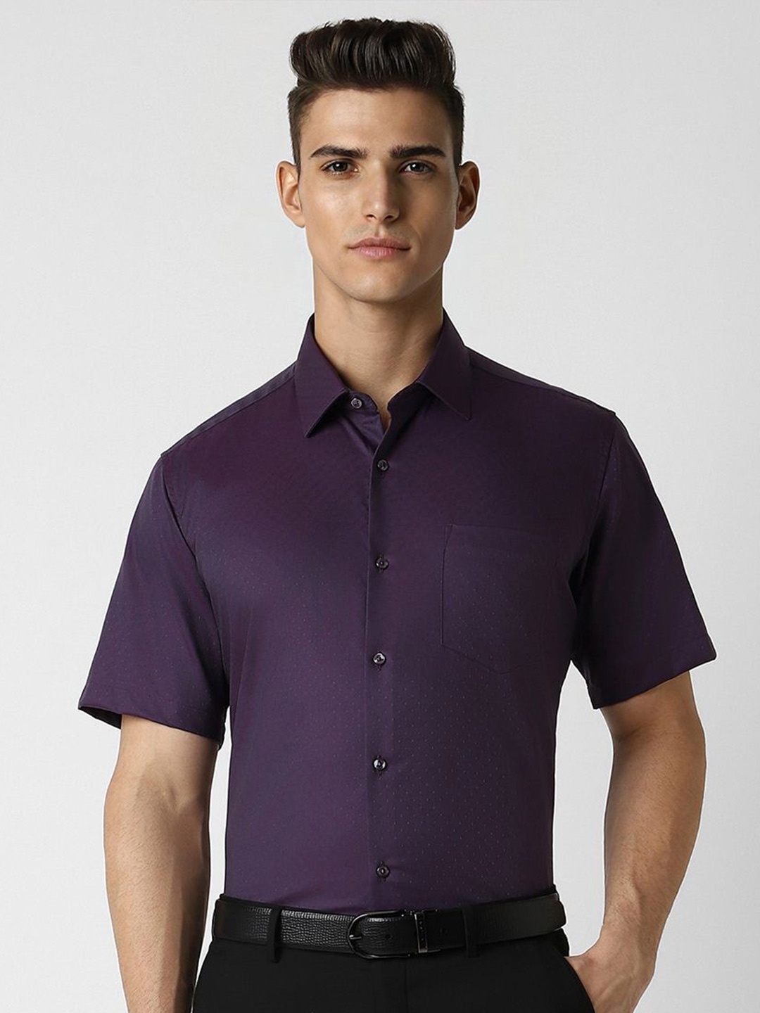 

Van Heusen Men Opaque Party Shirt, Purple