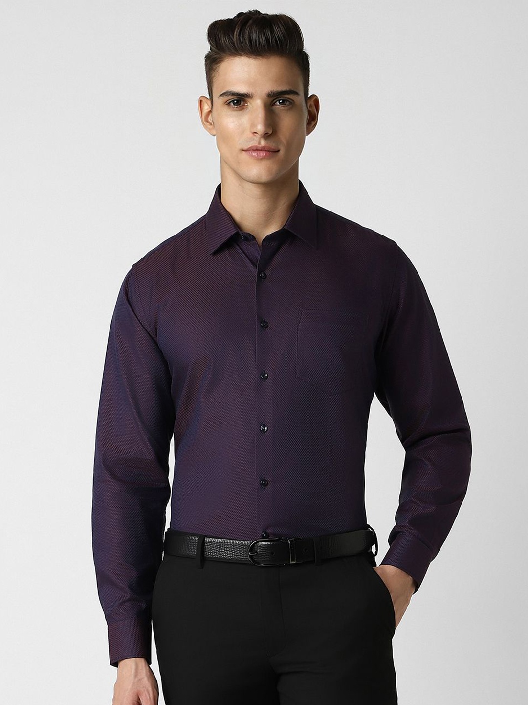 

Van Heusen Men Slim Fit Opaque Party Shirt, Purple