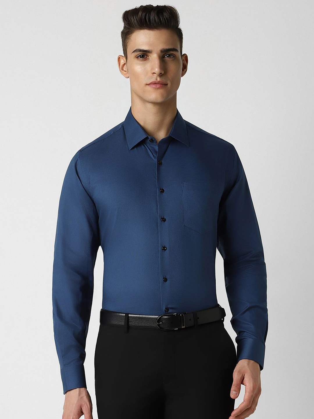 

Van Heusen Men Slim Fit Opaque Party Shirt, Navy blue