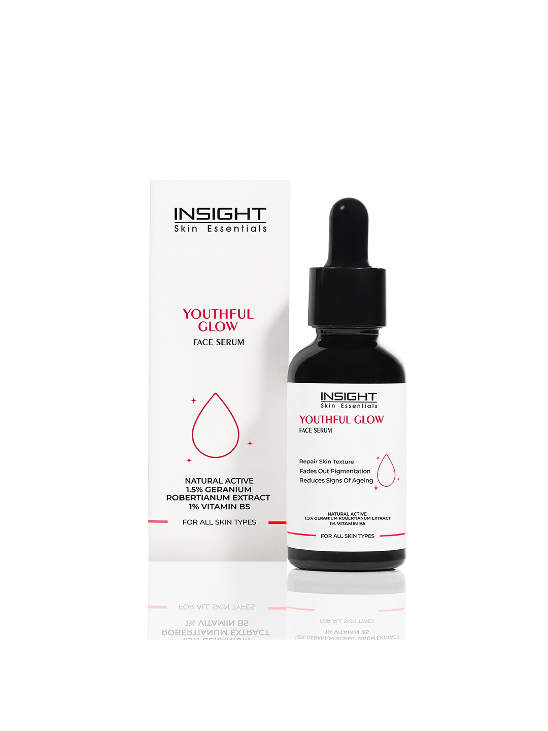 

Insight Cosmetics Youthful Glow Face Serum To Repair Skin Texture - 30ml, White