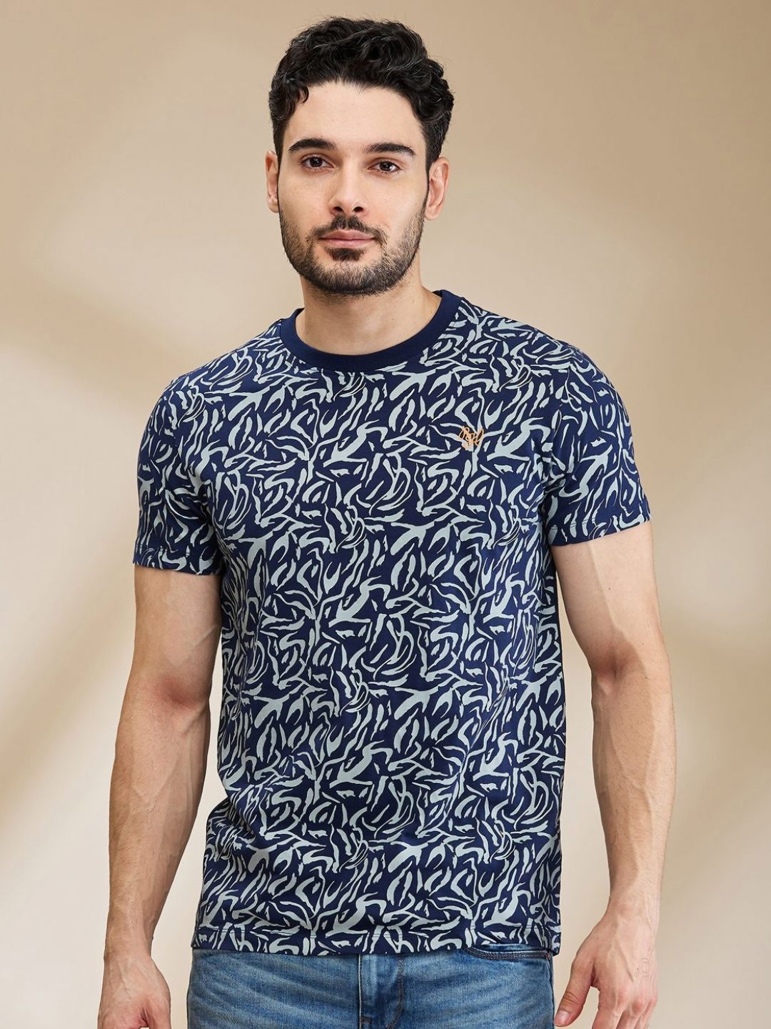 

Being Human Men Printed Pockets T-shirt, Blue