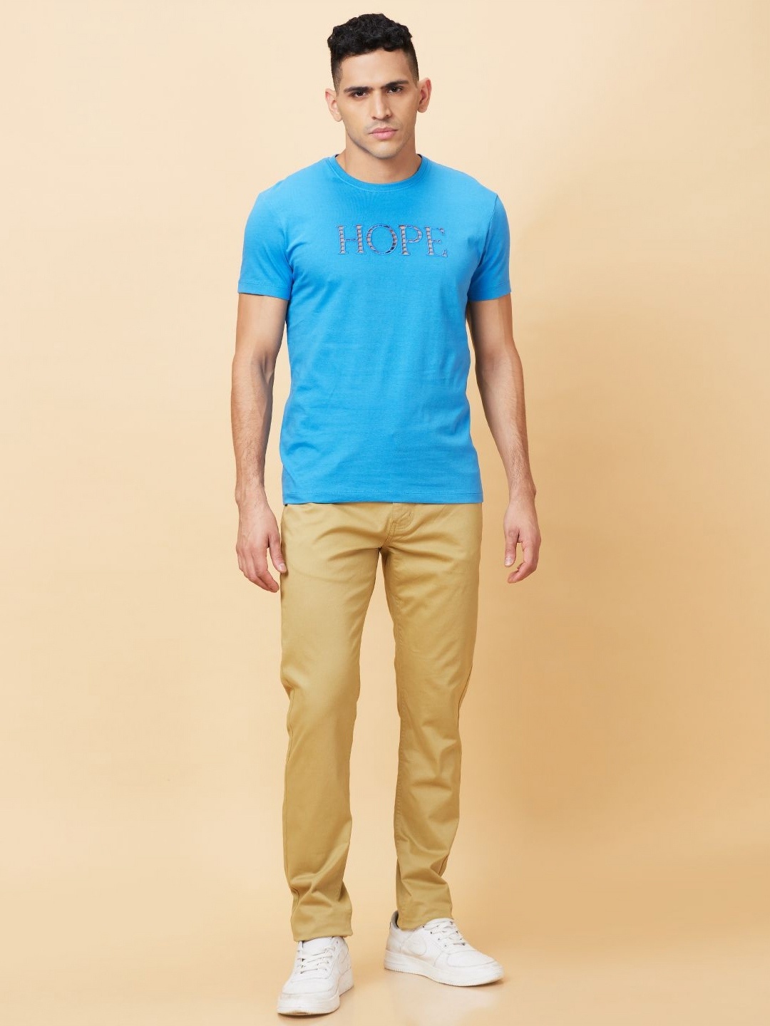 

Being Human Men Typography Pockets T-shirt, Blue