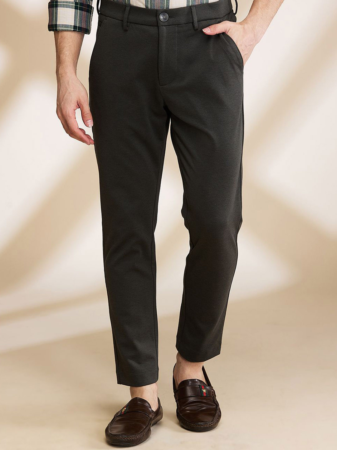 

Being Human Men Slim Fit Chinos Trousers, Green